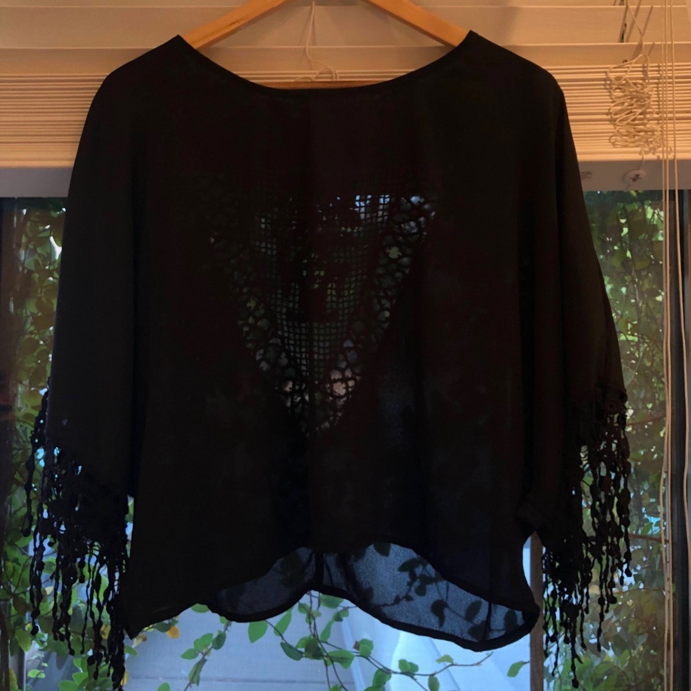 Black Sheer Lace Blouse